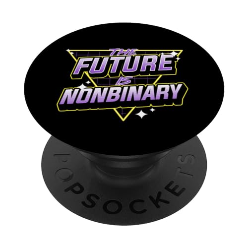 Die Zukunft ist nichtbinär Retrowave Vaporwave Nonbinary PopSockets mit austauschbarem PopGrip