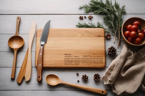 Frühstücksbrett graviert aus Erle, Ahorn oder Kirsche Freundin Definition Synonym Deko verschiedene Größen Gravur (Erle 22,5 x 12,5 x 1,2 cm, Mama)