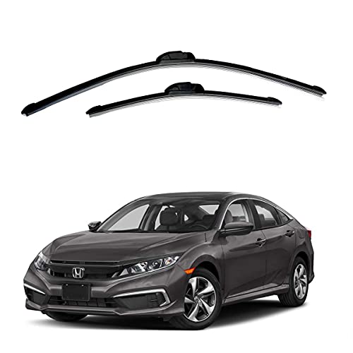 Image of Oshotto Frameless (O.E.M Type) Wiper Blades Compatible with Honda Civic Old (26 inch / 24 inch)