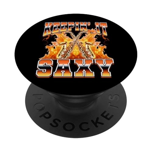 Keepin' It Saxy Saxofonista Saxofonista Saxofonista 90s Bootleg PopSockets PopGrip Adhesivo