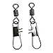 Unclesport 100pcs Fishing Swivels with Interlock Snap Carp Fishing Accessories Freshwater Bass Fishing Tackle 10#-0.83