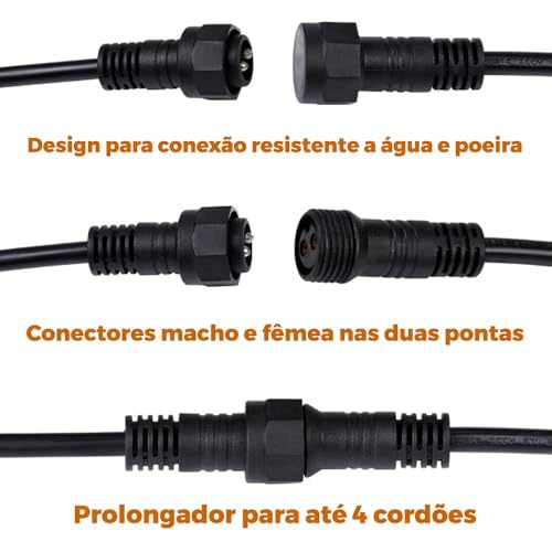 Cordão de Luzes Externo IP65 com Prolongador Varal 15 Metros 15 Soquetes E27 Decoração Festa Casamen