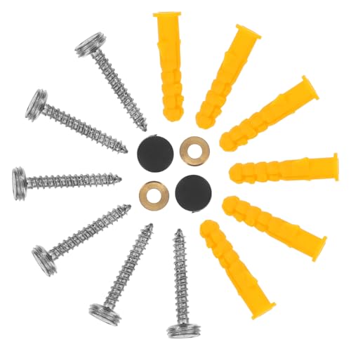 Unomor 20 Sets Mirror Screws Cap Covers Decorative Screw Caps Fasteners Nails Stainless Steel for Bathroom Mirrors Kitchen Ceiling Arts Crafts