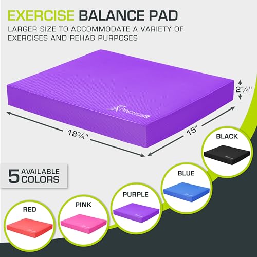 Image of ProsourceFit Exercise Balance Pad, Non-Slip Cushioned Foam Mat & Knee Pad for Fitness and Stability Training, Yoga, Physical Therapy