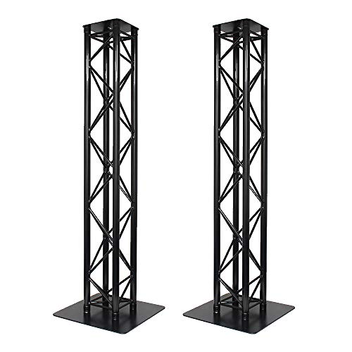 Global Truss - Juego de 2 cabezales de luz para DJ (2 m, metal), color negro