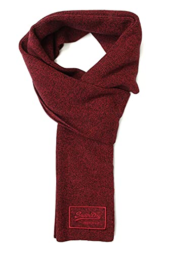 Superdry Bufanda clásica con Logotipo Vintage, Dark Red Grit, Talla única para Hombre Cover