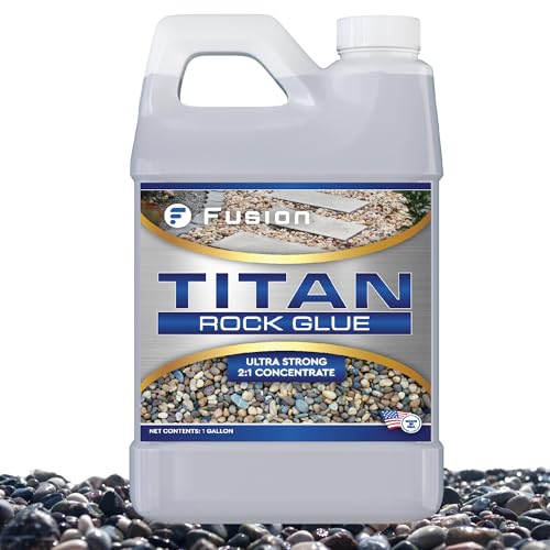 Titan Rock Glue for Landscaping - Stone Glue for Outside Rocks, Small Pebbles, & Pea Gravel, Gravel Binder, Pathway Stabilizer, Long-Lasting Formula, Prevents Erosion (128 Fl Oz) by Fusion Chemical