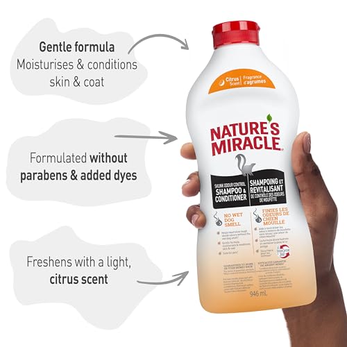 Image of Nature's Miracle Skunk Odor Control Shampoo & Conditioner Citrus Scent, 32 fl oz