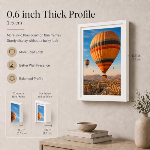 Image of JCJMY 12x16 Picture Frame White with 11x14 Mat, Display Photo 11x14 with Mat or 12 x 16 Without Mat, Wall Hanging Large 12 by 16 Frame with Plexiglass, White