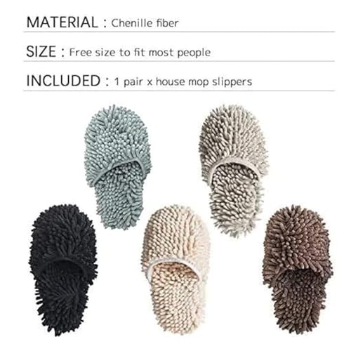 La La Pet 1 Pair Chenille House Mop Slippers Non-Slip Multi-Surface Slippers Floor Cleaning Shoes Tools Warm Microfiber Slippers in Winter4