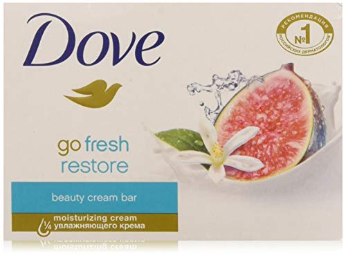 Dove Go Fresh Restore Beauty Bars, Blue Fig and Orange Blossom Scent, 4.75 Oz (Pack of 12)