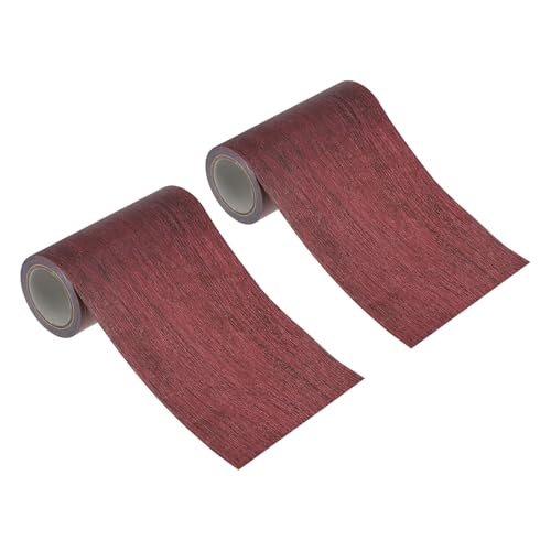 Image of PATIKIL Wood Grain Repair Tape 4 inch x15ft,2 Pcs Self Adhesive Realistic Textured Repair Tape Patch for Floor Door Table Cabinets Desk,Dark Chestnut Mahogany