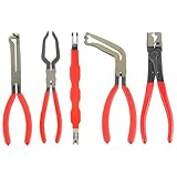 Kfz Elektrik Werkzeug Set 5 teilig – Steckverbinder Entriegelungswerkzeug, Terminal-Ausbauwerkzeug, Schlauchklemmenzange & Deutsch Kontaktabzieher – inkl. Tasche