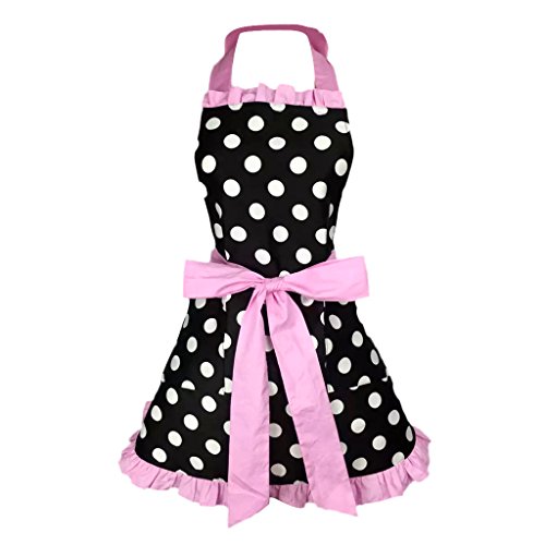 Delantal estilo maid rosa con tirantes ajustables para repostería 7