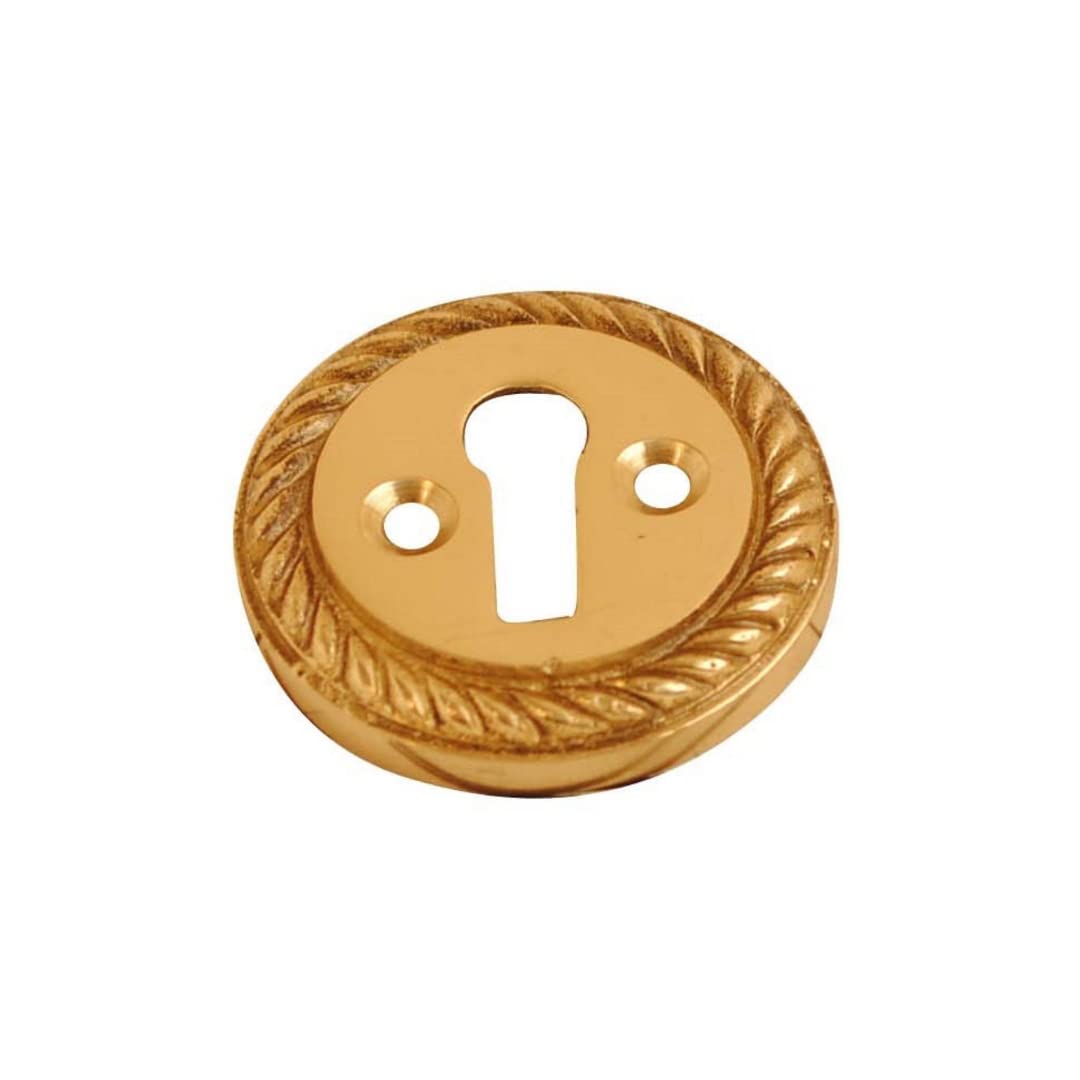 Vibe Georgian Escutcheon Open 32mm on Brass for Internal Doors for Security and Protection from Key Damage