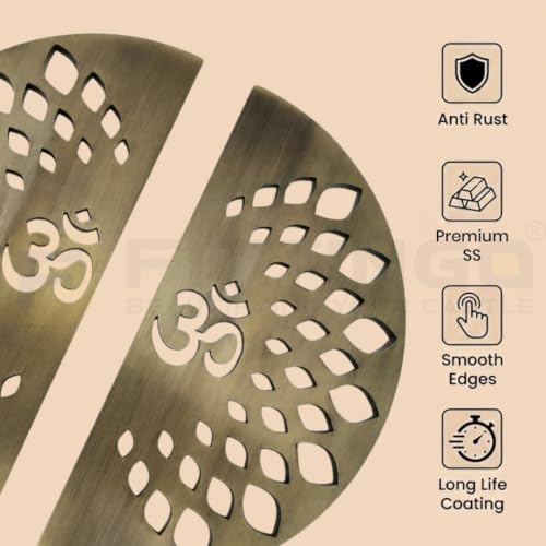Image of Om Design Cabinet Handle 8 Inch Antique Finish Stainless Steel Door Handle for Wardrobe, Kitchen Cabinets & Furniture Drawer Pull Handle - (Set of 1)