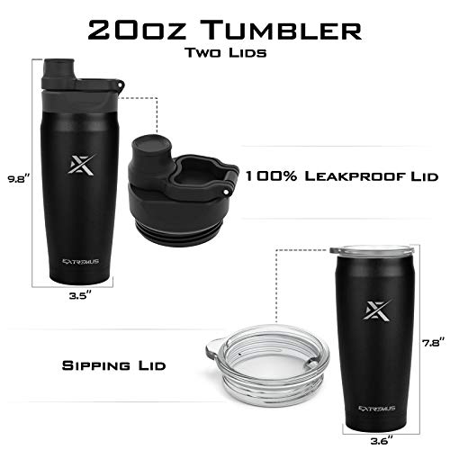 Extremus Temps Travel Mug Stainless Steel Vacuum Insulated Coffee Tumbler, Upgraded 100% Leakproof Water Bottle Lid And Easy-To-Sip Coffee Lid, Coffee Travel Mug (20 Oz, Black Ops, 2 Lids) #TOP4