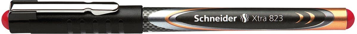 Schneider Schreibgeräte Xtra 823 Rollerball Pen Stainless Steel Conical Tip 0.3 Carbon Look Red