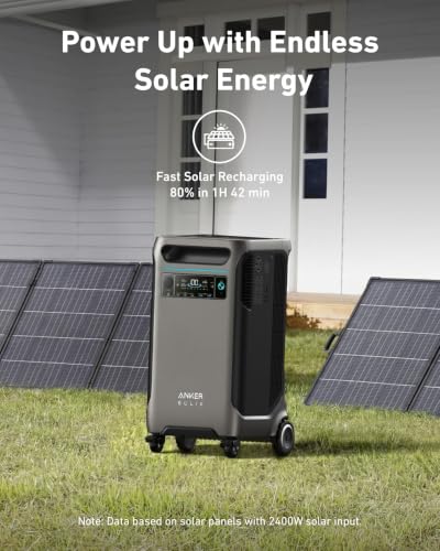 Image of Anker SOLIX F3800 Portable Power Station and 400W Bifacial Panel, 3,840Wh