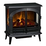Dimplex Emberly Electric Stove, Black 3-Sided Fireplace With Choice of Flame Speeds and Brightness, 2kW Fan Heater And A Choice Of 1000 or 2000 Watt Heat Settings. Manual, Remote and Wi-Fi Controls