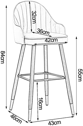 バースツール 背もたれとフットレスト付き バースツール 2脚セット ベルベット カウンター高さバーチェア 背もたれ付き アームレスダ