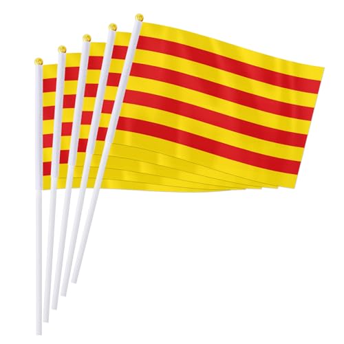 Petits drapeaux de la Catalogne 14 x 21 cm lot de 50 drapeaux de Catalogne à main légers