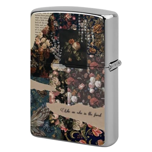 ライターケース ZIPPO/ジッポー兼用ケース ラワー 花柄 シール 絵を貼る 和風 ジッポライターカバー 互換性のある 軽量 おしゃれ 両面プリント メンズ レディース 贈り物