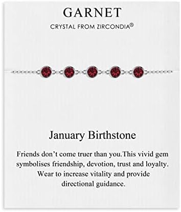 Philip Jones January Birthstone Bracelet Created with Garnet Zircondia® Crystals