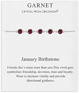 Philip Jones January Birthstone Bracelet Created with Garnet Zircondia® Crystals