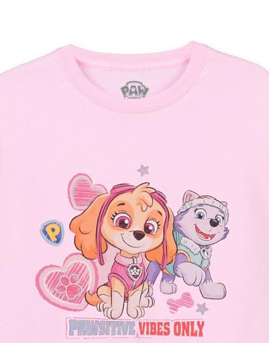 Paw Patrol Girls T-Shirt | Kids Pink Short Sleeve Tee | Skye & Everest Pawsitive Vibes Only Pink Hearts | Gift for Children4