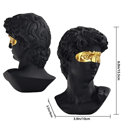 Statue Of David Greek Bust Statue Sculpture, Resin David Statue Dark Academia Decor Fine Art Bust, Greek Mythology Figures Male Bust Statue, Used For Indoor Filling Space Living Room,Bedroom And Study #TOP1