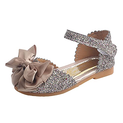 Princess Shoes for Kids Princess Girls Sandals Bling Knot Infant Shoes Kids Baby Toddler Girl's Shoes (Gold-b, 28)