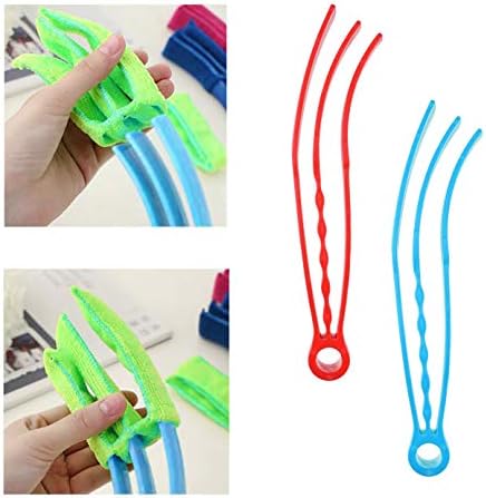 ECO-FUSED Window Blind Cleaners - Includes 2 Clamps and 5 Removable Sleeves - Great Tool for Blinds, Shutters, Shades, Air Conditioner Vent Covers, etc. - Washable + Reusable