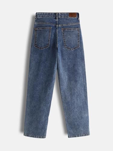Image of Urbano Juniors Boy's Loose Baggy Fit Washed Denim Jeans Stretchable