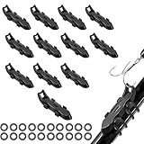 Blleshelfl Magnetische Angelhaken Keeper - 10 Stück Hakenhalter für Angelrute, mit 2 Größen Gummiringen, Schwarz, Angelgerät-Zubehör