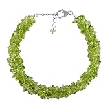 CRYSTALINES Natural Peridot Gemstone Twisted Bracelet, Polished Rough Uncut Stones Strand, Healing Crystals, Handmade Boho Silver Jewelry for Women, August Birthstone, Christmas Gift