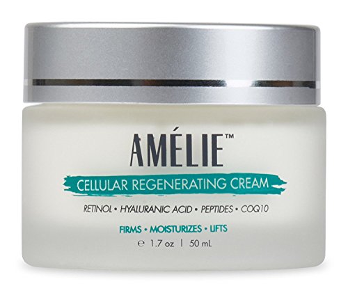 Amélie Retinol Cream With Hyaluronic Acid, Peptides, CoQ10 & Vitamin B5. Anti Aging, Anti Wrinkle & Firming Retinol Moisturizer. Reduces Lines & Restores Firmness. Natural & Organic Ingredients.