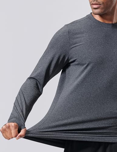 3-Pack Thermal Fleece Active Long Sleeve Shirts for Men, Athletic Crewneck Pullover Sweatshirts4