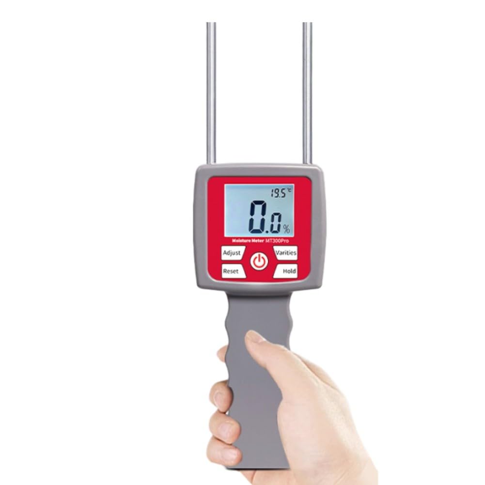 Wielofunkcyjny przenośny miernik wilgotności do paszy z podświetlanym wyświetlaczem LCD, zasięg od 2% do 30%, mierzy 25 ziaren, w tym kukurydza, soja, ryż, czerwony