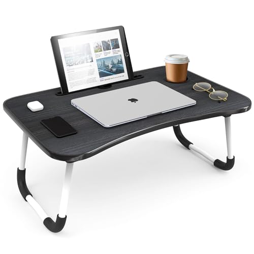Image of Nestl Lap Desk Bed Table Tray, Portable Laptop Stand for Desk & Bed 24 inchx16 inch | Adjustable Laptop Stand with Foldable Legs for Easy Storage, Tablet Slot & Cup Holder, Sturdy Reading Desk for Sofa Bed Floor