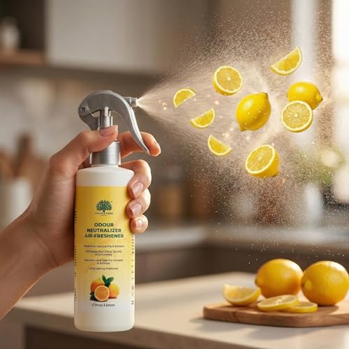 Image of Odour Neutralizer Air Freshener Spray - Citrus Limon Fragrance | Eliminates Bad Odours Instantly | Natural Plant-Based & Non-Toxic Formula | Long-Lasting Freshness for Home, Car & Office