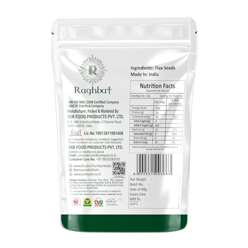 Image of Raghbat Flax Seeds, 500g, Rich in Protein & Dietary Fibre, Source of Iron