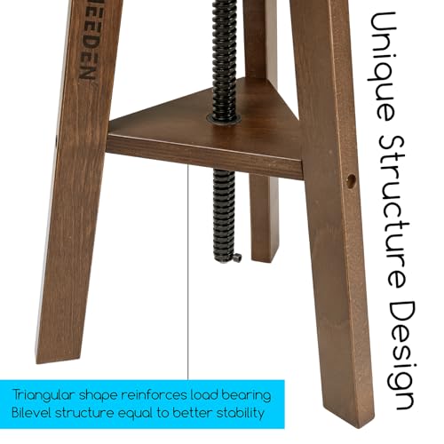 Image of MEEDEN Walnut Drafting Stool with Solid Beech Wood, Height Adjustable Artist Studio Stool, Bar Stool, Office & Kitchen Stool, Perfect for Studio, Home Use, Bars