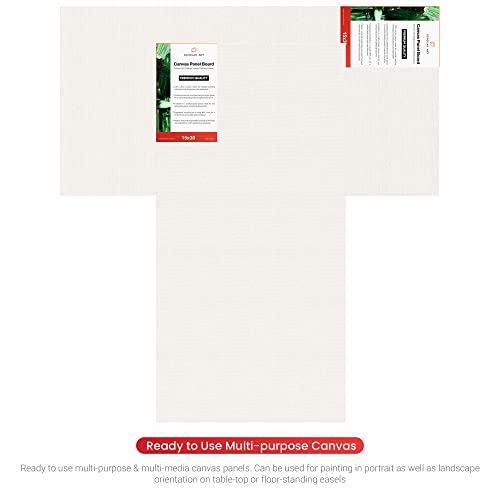 Image of Scholar Art Hobby Series 04 Oz (230 GSM) 100% Cotton Canvas Panel Board for Painting (White Blank Canvas Boards for Acrylic Paint, Oil Paint, Wet & Dry Media) | 15 inchx30 inch (37.5x75 cm), Pack of 4