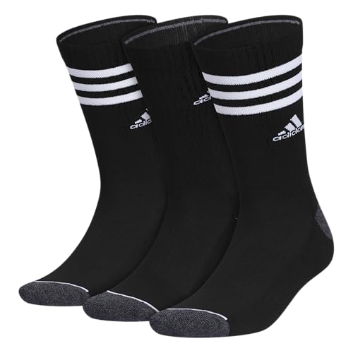adidas Mens Crew Socks 3-Pack with Logo or Striped