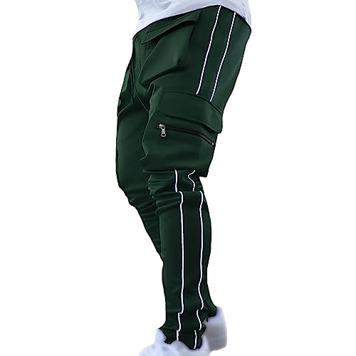 Men's Multi Pocket Cargo Pants Punk Rock Street Harem Pants Reflective Technical Hip Hop Sport Pants2