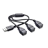 USB スプリッター ケーブル、オス - 3 2.0 メス延長コード、ポート ハブ データおよび充電電源分割アダプター コンピューター ハブ