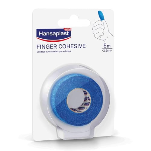 Hansaplast Venda cohesiva para dedos, venda autoadhesiva resistente al agua para botiquín, se rasga con la mano, transpirable, 5 m x 2,5 m