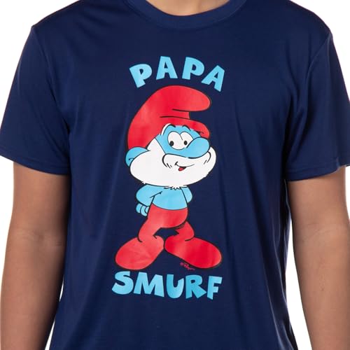 INTIMO The Smurfs Pjs Mens Papa Smurf Short Sleeve Shirt And Pants Pajama Set3