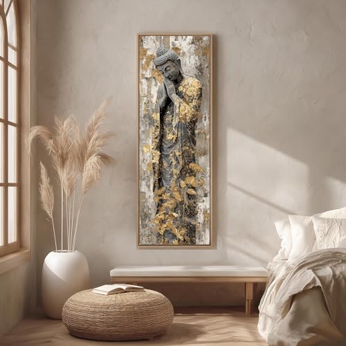 Toile verticale Bouddha pour habiller un mur étroit et créer un coin zen - 2
